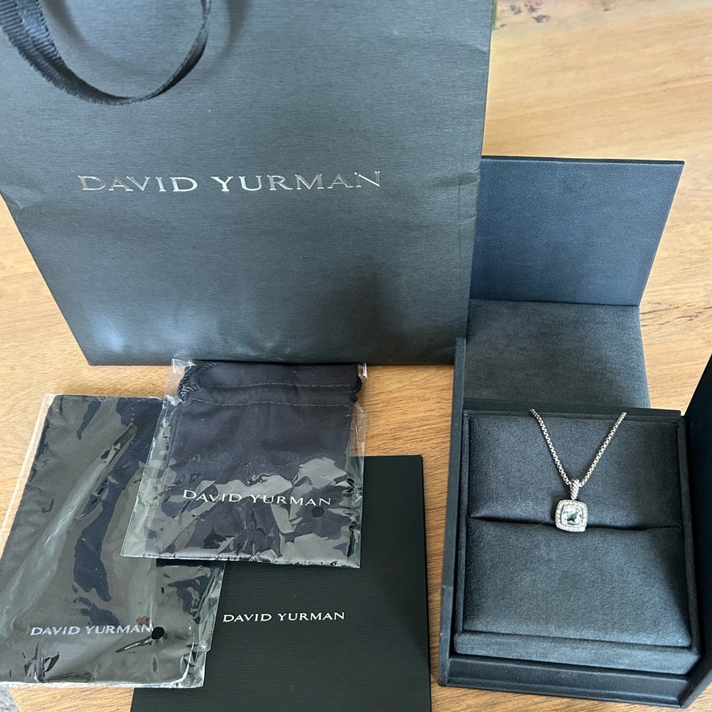 David Yurman Petite Albion Necklace
Sterling Silver, Prasiolite and Diamonds 7mm
